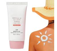 Soin Solaire Visage - 50 ml Hydratant Fluide Solaire Non Gras | Lait solaire corps - Pour Hommes Femmes, Peaux Sèches, Terne, Sensibles, Base de Maquillage, Été Plage