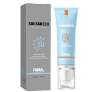 Soin solaire visage Bloqueador, crème solaire minérale Bloqueador pour le visage, crème solaire transparente FPS 50, hydratante, légère et non grasse, pour tous types de peau (1PC)