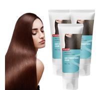 Soins Capillaires Crème Pour Cheveux Raides, Crème Pour Cheveux Raides, Masque Pour Cheveux Raides, Nourrissant, Lissant Rapidement, Pour Tous Les Types De Cheveux (3pcs)