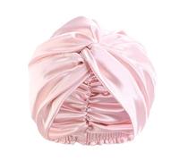 Soins capillaires Silk Bonnet Bonnet de douche soyeux torsadé for dame, Turban à Double couche en soie artificielle, chapeau maquillage for femmes Pour femmes(Pink)