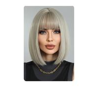 Soins de cheveux bob perruque de cheveux humains coiffure humaine Bob Bob Wigs Bob Bob Wig avec une frange pour les femmes frontales droites perruques naturelles naturelles