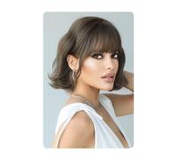 Soins de cheveux bob perruque de cheveux humains coiffure humaine Bob Bob Wigs Bob Bob Wig avec une frange pour les femmes frontales droites perruques naturelles naturelles