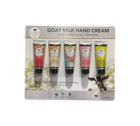 Soins de la peau au lait de chèvre Dionis - Lot de 5 crèmes pour les mains de 1 oz (noix de coco crémeuse, avoine, menthe poivrée, trésors de la