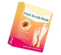 Soins des pieds biodégradables réutilisables pour la réparation du talon et l'exfoliation douce - Hydratant naturel parfumé aux pêches - Pied réutilisable pour travailleur debout
