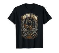 Soins des Sabots par Le Maréchal-ferrant Fer À Cheval T-Shirt Graphique avec Valeur, Homme, Noir, M