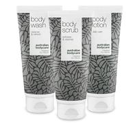 Soins du Corps Australian Bodycare | Body Wash, Body Scrub & Body Lotion | 3 Produits Contre les Boutons, Impuretés et Points Noirs du Dos et des Fesses | À l’Huile d’Arbre à Thé