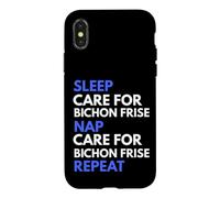 Soins du Sommeil pour Bichon frisé Sieste répétition drôle Amoureux des Chiens Coque pour iPhone X/XS