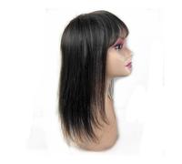 Soins personnels 14x14 cm Cheveux Humains Naturels for Femmes Clip Dans Un Morceau De Cheveux Avec Frange Frange Extensions De Cheveux Couverture Cheveux Remy Extensions de cheveux(14 inches,Natural B