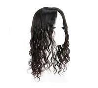 Soins personnels 2 cm PU autour du cuir chevelu naturel Topper cheveux humains bouclés femmes Topper pièces de cheveux humains vierges avec 4 clips Extensions de cheveux(16 inches,15x16cm)
