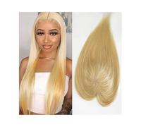 Soins personnels 8"-22" Toppers de cheveux for femmes 12x13 CM Grande base en soie blonde européenne vierge cheveux humains Topper morceau de cheveux raides for les femmes avec des cheveux clairsemés