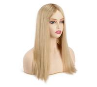 Soins personnels Extension de cheveux humains for femme, 16/18 pouces, aspect naturel, cheveux raides, 15,2 x 16,5 cm, simulation de cuir chevelu, base en dentelle, postiche à clipser en cheveux Remy