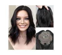 Soins personnels Extensions de cheveux for femme, 25,4 à 50,8 cm, cheveux humains ondulés naturels, 20,3 x 20,3 cm, base en soie, postiches ondulées à clipser, perruques noires naturelles. Extensions