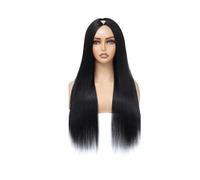 Soins personnels Perruque en V for femmes, cheveux humains, adaptée aux débutants, densité 250, sans dentelle, sans colle, sans couture, couleur noire naturelle Extensions de cheveux(22inch)