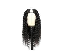 Soins personnels Perruque ondulée en V for femmes noires, cheveux humains, densité 180, noir naturel Extensions de cheveux(20inch)