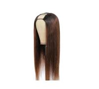 Soins personnels Perruques en V for femmes, cheveux humains raides, densité 200, à clipser, sans colle, marron Extensions de cheveux(30inch)