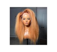 Soins personnels Perruques Lace Front Wigs Yaki, cheveux crépus et raides, blond ombré, pré-épilés, résistantes à la chaleur, densité 180°, for femmes noires Extensions de cheveux(30inch)