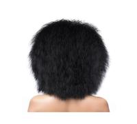 Soins personnels Perruques synthétiques courtes de 15 cm, crépues et lisses, résistantes à la chaleur, for femmes africaines et afro Extensions de cheveux(Jet black)