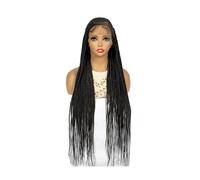 Soins personnels Perruques tressées en boîte sans nœuds de 34 pouces, perruques tressées en dentelle simple 360° for femmes noires, perruque synthétique en dentelle tressée noire Extensions de cheveux