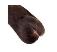 Soins personnels Postiche en cheveux humains brun foncé, postiche en soie, postiche respirant Remy avec clips, for femmes Extensions de cheveux(18 inch,13x15cm)