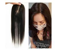 Soins personnels Postiche en cheveux humains vierges raides faits à la main avec base en soie for femmes, 3 clips, couleur noire naturelle, 13 x 15 cm Extensions de cheveux(12 inches,Natural Black)