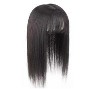Soins personnels Postiches à clipser en cheveux humains de 8 à 22 pouces avec frange à air, cheveux raides d'aspect véritable cuir chevelu, 12x13 cm, base en soie for femmes aux cheveux clairsemés Ext