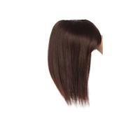 Soins personnels Postiches à clipser en cheveux humains de 8 à 22 pouces avec frange à air, cheveux raides d'aspect véritable cuir chevelu, 12x13 cm, base en soie for femmes aux cheveux clairsemés Ext