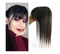 Soins personnels Postiches en cheveux humains vierges avec clips en dentelle suisse noire for femmes Extensions de cheveux(12 inches,9x14cm)