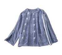 Soins Post-opératoires à Manches Longues pour Hommes Ouverture Complète Des Bras, col Ras du cou, Double Fermeture à Glissière Blouses Chaudes pour Fractures (Color : Blue, Size : M)