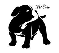 Soins pour animaux de compagnie Toilettage pour chiens mignons Maison d'animaux Stickers muraux en PVC 36x37.8cm Décoration de carrosserie Noir
