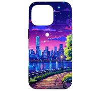Soirée à New York, Synthwave Retro Pixel Art Coque pour iPhone 16 Pro