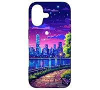 Soirée à New York, Synthwave Retro Pixel Art Coque pour iPhone 17