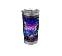Soirée à New York, Synthwave Retro Pixel Art Gobelet isotherme en acier inoxydable double paroi