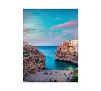 Soirée à Polignano a Mare, Pouilles, Italie，1000 Pièces Puzzle pour Adultes Puzzle Coloré 1000 Pièces Adultes, Puzzles Classiques Puzzle en Bois 1000 Pièces（75x50cm）-B63