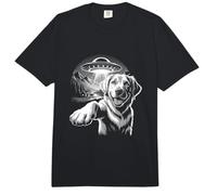 Soirée Chien UFO avec Vaisseau Spatial Extraterrestre Golden Retriever Comfort Colors Adult Heavyweight T-Shirt