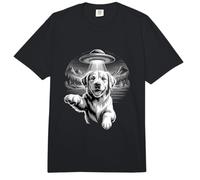 Soirée Chien UFO avec Vaisseau Spatial Extraterrestre Golden Retriever Comfort Colors Adult Heavyweight T-Shirt