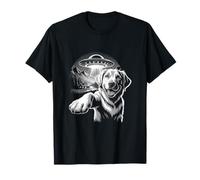 Soirée Chien UFO avec Vaisseau Spatial Extraterrestre Golden Retriever T-Shirt