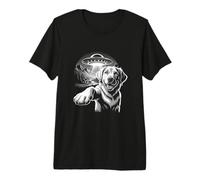 Soirée Chien UFO avec Vaisseau Spatial Extraterrestre Golden Retriever T-Shirt Haut de Gamme