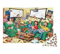 Soirée cinéma Familial à la Maison Puzzle en Bois Imperméable DIY Puzzles De 1000 Pièces pour Adultes Coloré Jeux Éducatifs