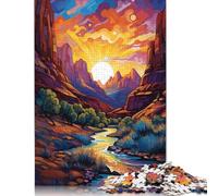 Soirée d'été à Zion - Puzzle 1000 pièces pour Adultes et Enfants - Jeu de Puzzle 1000 pièces - 38 x 26 cm - 1000 pièces