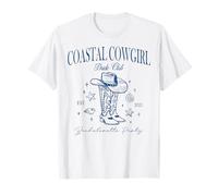 Soirée Entre célibataires sur la Plage du Coastal Cowgirl Bride Club 2025 T-Shirt