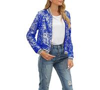 Soirée Femme Veste Paillettes Femme Haut De Fete Cardigan Court Blazer Grande Taille Top Brillant Noire Dorée Tenue Reveillon Paillette Costume Disco Strass Et Rave Manteau Vert A XL Sequin Blaser