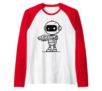 Soirée Pizza avec Robot Clanker Meme Manche Raglan