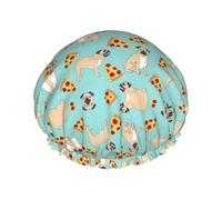 Soirée pizza. Chapeau de douche à bande élastique imprimée, pour hôtel, voyage, accessoires essentiels, fournitures de nettoyage