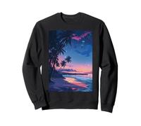 Soirée Vintage Pastel Hawaii Beach Lofi Vaporwave Sweatshirt