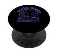 Soirées de fenêtre avec thé étoilées et douillettes PopSockets PopGrip Adhésif