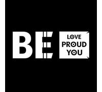 Sois aimant, sois fier, sois toi-même. Typographie moderne, motivante et inspirante. Stickers muraux 30x85.5cm Embellissement mural Blanc