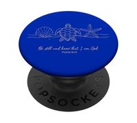 Sois Calme et sache Que Je suis Dieu Ocean Bible Scripture Beach PopSockets PopGrip Adhésif