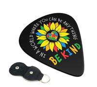 Sois n'importe quoi, sois gentil. Jeu de 6 médiators de guitare avec étui de rangement, compatibles avec guitares électriques et acoustiques, pour la sensibilisation à l'autisme (0,96 mm).