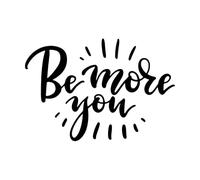 sois plus toi ou bannière lettrage dessiné à la main citation motivante et inspirante Stickers muraux 57.6x84.2cm Décoration de carrosserie Noir