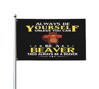 « Sois toi-même, sauf si tu peux être un castor » - Drapeau vintage d'extérieur 90 x 150 cm (3 x 5 pi) pour jardin, Tapisserie « Sois toi-même, sauf si tu peux être un castor » pour bureau